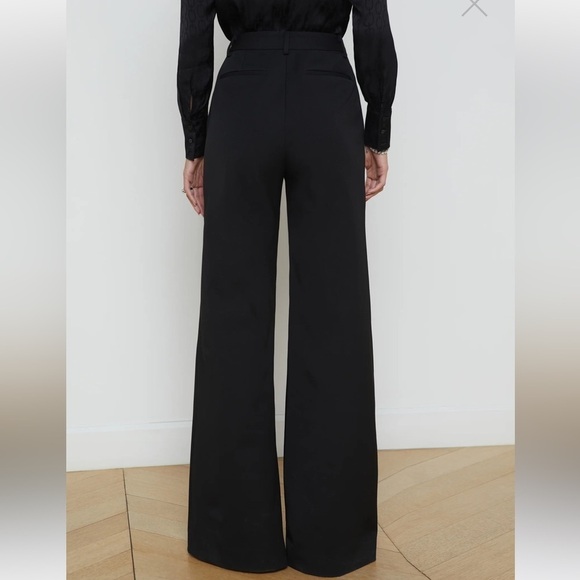 New L’Agence Pilar Wide Leg Pant Trouser Black Office Business Sz 16 - Picture 15 of 16